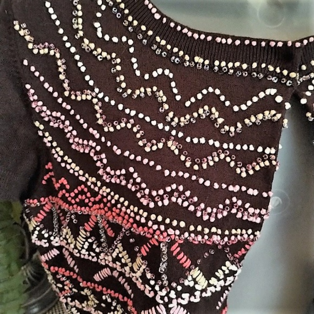 INC International Concepts Beaded Shrug Like New L - Picture 4 of 4